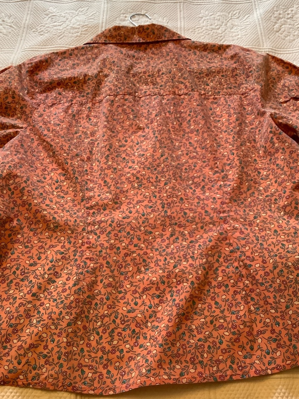 Basic Editions Short-Sleeve Button-Down Shirt - Rust Floral Print - Picture 4 of 8